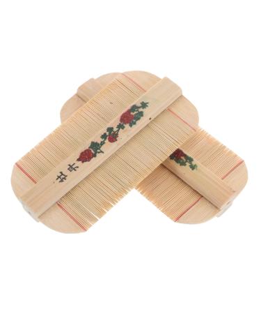 Healeved 2 Pi ces Peigne Cheveux Double Face Bambou Peigne Antipelliculaire pour Chevelu des Chats et Chiens pour Toilettage des Animaux