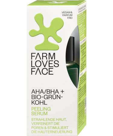Farm Loves Face AHA/BHA + Organic Kale Green Facial Exfoliating Serum Smoothing Pore Firming Cleansing Translucent Vegan Oil-Free Fragrance-Free Alcohol-Free 1 Count (28 ml) - Buy Online on GoSupps.com
