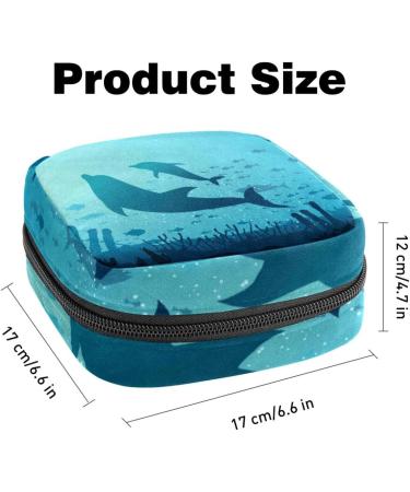 Javenproeqt Portable Women's Binding Bags | Menstrual Cup Pocket & Pads | Stylish Bags for Teenage Girls | Blue Ocean Lawyer Pattern - Buy Online on GoSupps.com