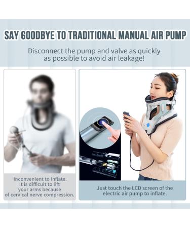 Cervical Neck Traction Device - Electric Air Pump with 3 Power Settings and 8 Airbags for Neck Pain Relief - Buy Online on GoSupps.com