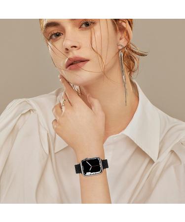 Floral Silicone Band Compatible with Apple Watch Bands 38mm 40mm 42mm 44mm 41mm 45mm 49mm Women Men  Slim Hollow-Out Design Wristbands Soft Sport Breathable Watch Bands for iWatch Ultra SE Series 8/7/6/5/4/3/2/1 Black 38mm/40mm/41mm - Buy Online on GoSupps.com