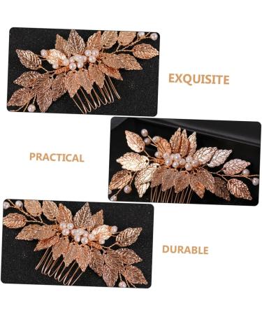 Beaupretty Iron Leaf Pearl Hair Comb Wedding Hair Accessories for Brides Hair Comb for Bride Wedding Bride Hair Comb bride hair decoration leaves hair comb the side Miss iron wire Hair the - Buy Online on GoSupps.com
