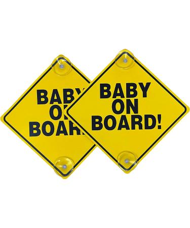 ONEBRAND Baby on Board Car Sign 2 Pack Warning Sticker with Suction Cups - Waterproof & Durable - Buy Online on GoSupps.com
