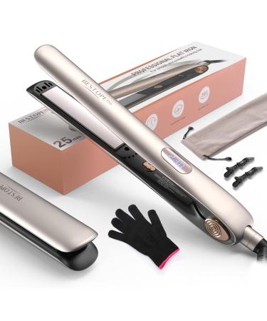 BESTOPE PRO 2 in 1 Hair Straightener Curling and Straightening Iron Antistatic Ceramic Tourmaline LCD Screen Hair Straight