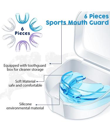 6 Pieces Braces Mouth Guard Kids Sports Mouth Guard for Kids Double Football Youth Mouthguards for Boxing Football Hockey Karate Basketball (Transparent  Transparent Purple/Blue) Transparent  Transparent Purple/ Blue - Buy Online on GoSupps.com