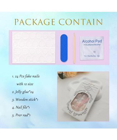 Extra Short Square Nude Ombre Press on Nails | 24 Pcs Acrylic Glossy False Nails for Women & Girls - Buy Online on GoSupps.com