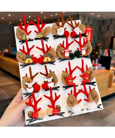 Christmas New Antler Plush Hairpins Christmas Reindeer Antlers Hair Clips Christmas Hair Accessories Cute Reindeer Antlers Hair Clips Hairpins with Deer Horn Ears Christmas Hairpin (A) - Buy Online on GoSupps.com