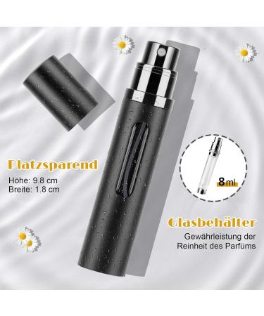 JAYZUUM Perfume Atomiser - Perfume Filler Refillable Perfume Atomiser for Travel Mini Portable Spray Bottle 8 ml (Black) - Buy Online on GoSupps.com