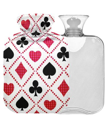 Naanle heart geometry heat bottle with reference transparent hot water bottle 2l large hot hot water bottle for bed handfoot warmer pain relief warmth and cold therapy winter