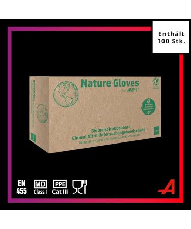 Buy Ampri Biodegradable Nitrile Gloves - Green 100 Pack Powder-Free XL | Nature Gloves by Med-Comfort | Eco-Friendly Disposable Gloves - Buy Online on GoSupps.com