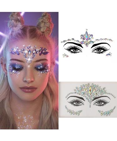 Eseres Face Jewels Stickers Luminous Face Gems Stick On Fluorescent Face Stickers Pack of 2