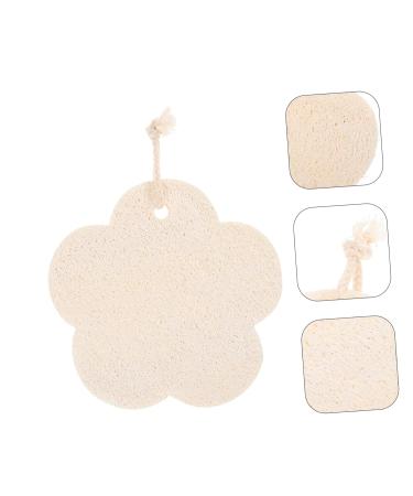 FRCOLOR 4pcs Flower Shaped Loofah Sponge Set - Cotton Body Wash Scrubber & Bathing Pouf - Light Yellow Bath Accessories for Gentle Skin Care - Buy Online on GoSupps.com