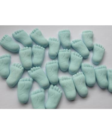 24x (12 Pairs) Blue Baby Feet Cake Toppers Boy Baby Shower Edible Cupcake Decorations - Buy Online on GoSupps.com