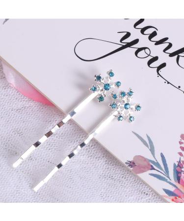 Lurrose 6pcs Snowflake Hair Clip with Blue Rhinestone - Metal Bobby Hair Pins - Buy Online on GoSupps.com