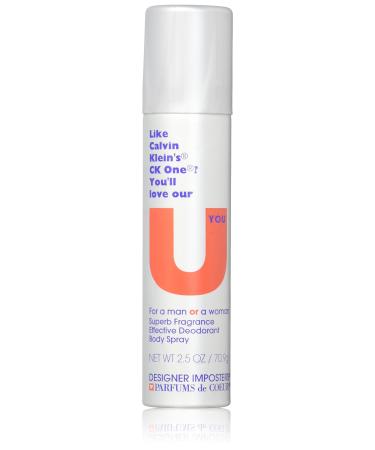 Designer Imposters U You Perfume By PARFUMS DE COEUR 2.5 oz Deodorant Body Spray (Unisex) FOR WOMEN