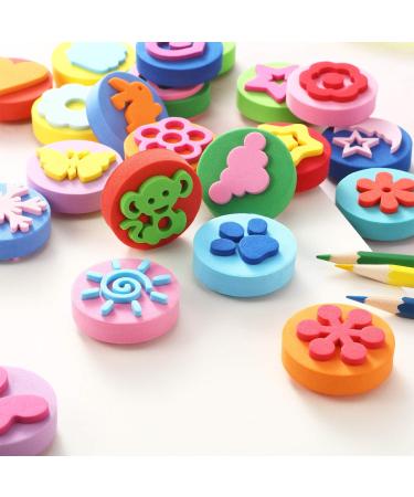Outus 24 Piece EVA Painting Sponges Set for Kids - Foam Stamper Paint Drawing Sponges - Assorted Shapes - Early Learning and Crafts DIY - Buy Online on GoSupps.com