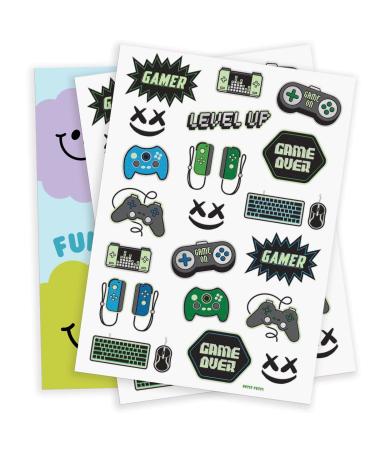 XO Fetti Video Game Party Supplies Temporary Tattoos - 40 Glow in the Dark Styles | Gamer Birthday Decorations - Buy Online on GoSupps.com