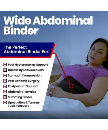 XXL/3XL Wide Abdominal Binder Belly Wrap - Postpartum Tummy Tuck Belt for Bariatric Stomach Compression, Hernia & Post Surgery Support (47-70 inches) - Buy Online on GoSupps.com