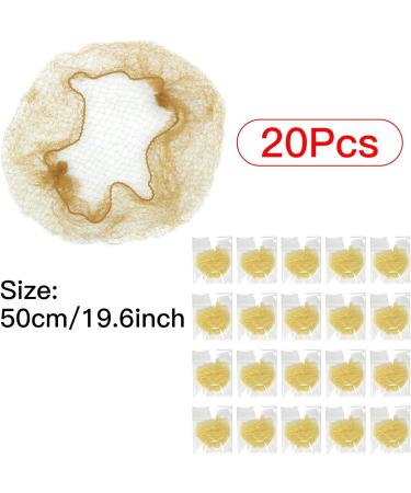 Invisible Hair Nets for Women - 20pcs Blonde Elastic Edge Mesh Hair Bun Nets - Ideal for Ballet, Gymnastics - 50cm/20inch - Buy Online on GoSupps.com
