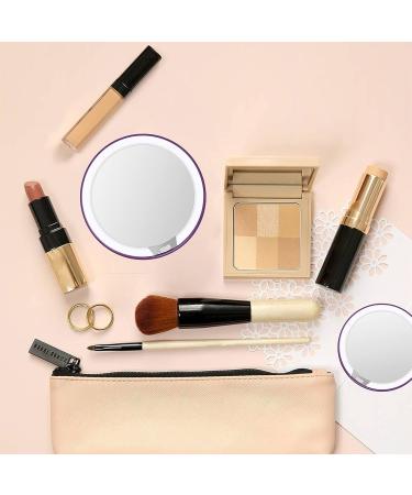 PURPLE PAVAAIDAN Travel Compact Mirror with LED Light - 1X/3X Magnifying Double Sided Makeup Mirror - Dimmable Portable Mirror for Handbag and Purse - Buy Online on GoSupps.com