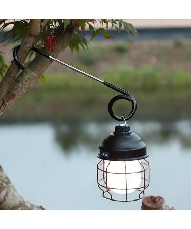 Aymqc Camping Lantern Holder - Double-Ended Hooks for Outdoor Lanterns & Garden Use | 2 Pieces (Black) - Buy Online on GoSupps.com