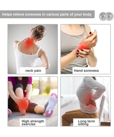 Buy Silver Hedgehog Massage Balls Set Magnetic & Portable for Neck Back Shoulder Waist & Foot Relief - Buy Online on GoSupps.com