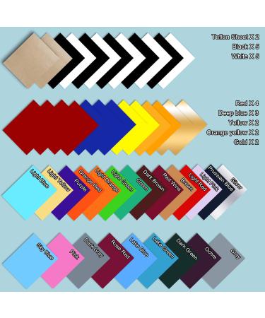 ARHIKY Heat Transfer Vinyl 12x10 48 Sheets HTV Bundle | Iron On T-Shirts with 30 Assorted Colors | Includes 2 Teflon Sheets - Buy Online on GoSupps.com