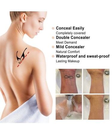 Waterproof Tattoo Cover Up Makeup for Scars, Dark Spots, Vitiligo - Professional Body Concealer Set - Buy Online on GoSupps.com
