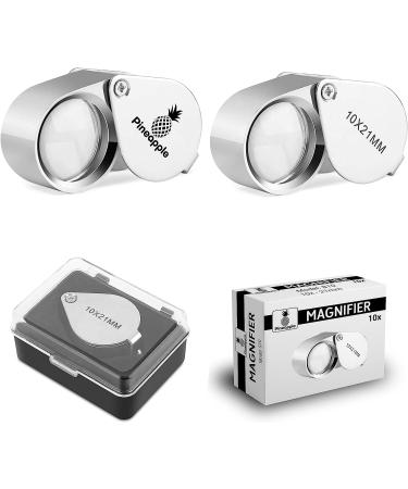 Pineapple 10X Jewelers Loupe Magnifier - Pocket Magnifying Glass for Gems, Diamonds, Coins, Plants - Buy Online on GoSupps.com