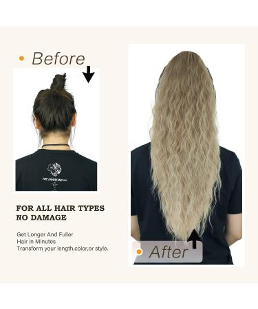 Pference Extensions: 65cm Blond Lang Wound Ponytail - Natural Kunsthaar Hair Extensions for Women | Afro Braid Style - Buy Online on GoSupps.com
