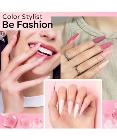Modelones Gel Nail Kit with 48W Lamp - 12 Colors Pink Polish Set + UV LED Lamp - Starter Kit with Top & Base Coat for DIY Manicure - Buy Online on GoSupps.com