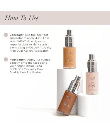 R MINERALS 4-in-1 Love Your Selfie Longwear Foundation & Concealer | Full Coverage Liquid Foundation | Hydrating Formula | Cruelty Free - Buy Online on GoSupps.com