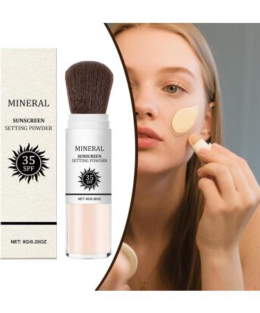  G n rique Sunscreen Setting Powder 8g Mineral Brush Face Powder Natural Makeup Finish Long-Lasting Oil Control Breathable Sunblock Women Beach Travel Use - Buy Online on GoSupps.com