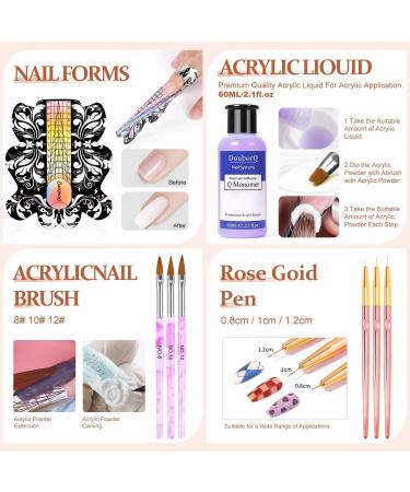 DouborQ Acrylic Nail Kit with Electric Nail Drill Nail Lamp Acrylic Powder and Liquid Set 12 Sheets Nail Practice Sheet Acrylic Nail Starter Set Salon DIY Nail Art Supplies for Beginner 12 Color-B - Buy Online on GoSupps.com
