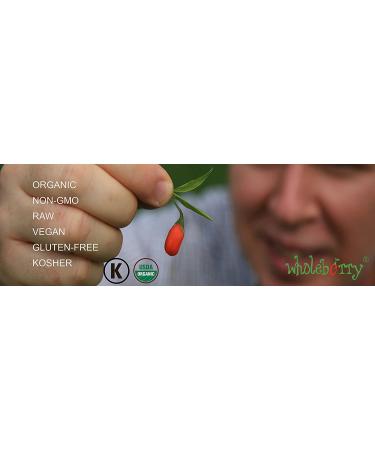 Organic Wholeberry Goji Berries 32oz - Raw, Vegan, Gluten-Free Superfood high in Protein, Fiber, Vitamin A & Iron - Buy Online on GoSupps.com