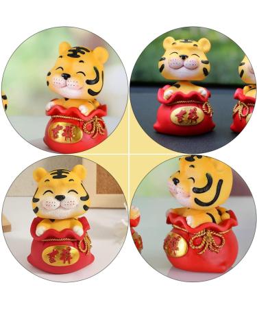 ORFOFE Digital Dash 1pc Year of The Tiger Bobble Head Ornament Crafts Office Resin Shake Your Head Red Fengshui Statue Red 1 6X6X9.5CM - Buy Online on GoSupps.com