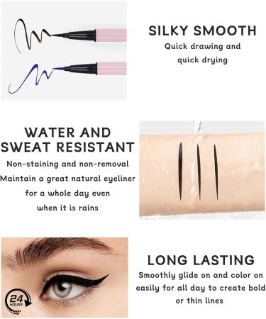 Brown Liquid Eyeliner with Eye Makeup Remover Eraser Dual-Ended Pen Waterproof Smudge Proof Long Lasting Quick Drying Eye Liner Ultra-Fine Brush Head Colored Eyeliner Pencil Easy for Beginners-02 02 Brown - Buy Online on GoSupps.com