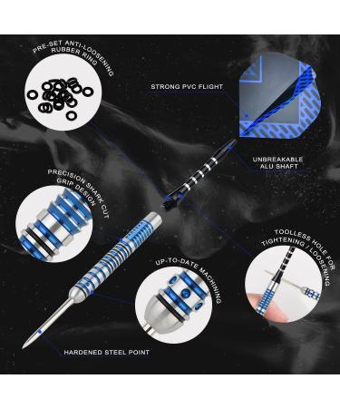 Formula 90% Tungsten Darts Set - 21g/22g/23g/24g Steel Tip with Aluminum Shafts and Dart Sharpener | Premium Tungsten Steel Tip Darts - Complete Metal Tip Set - Buy Online on GoSupps.com