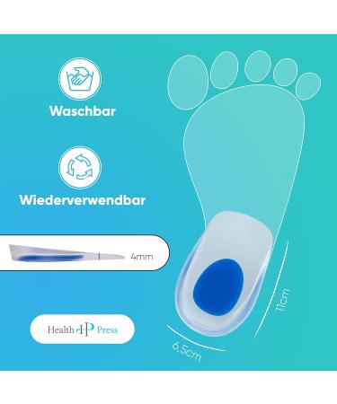 Buy Original Health Press Heel Pillow - Gel Insoles for Comfort - 2 Pair Silicone Heel Cushions for Men - Blue Professional Shoe Inserts - Buy Online on GoSupps.com