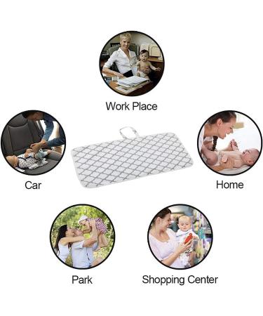 Foldable Waterproof Baby Changing Mat - Portable for Home & Travel (White) - Buy Online on GoSupps.com