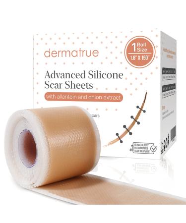 Advanced Silicone Scar Sheets with Allantoin and Onion Extract - 150 x 1.6 Extra Long Scar Tape For Removal of Keloid  C Section  Post Surgery  Burns  Tummy Tuck - Scar Patches  Strips - Reusable