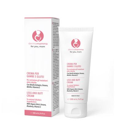 dermomamma Leg and glute cream with toning and reshaping action against cellulite imperfections vegan and green formula suitable for use during pregnancy and breastfeeding 200 ml