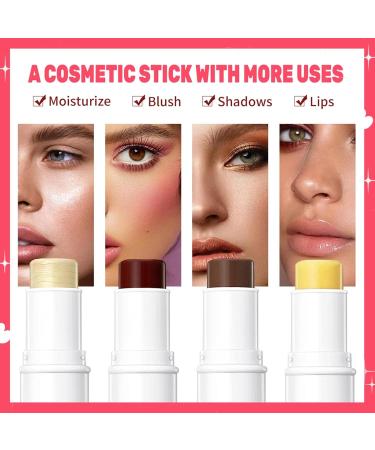 Multi Stick Face Makeup 4 in 1 Multi Stick Face Makeup Kit - Stick for Cheeks & Lips Highlighter Stick for Glow Contours Stick for Shaping Lip Balm for Moisturizing Make Up ( Sz01830-5-02 ) No. 02 in a Set of Four - Buy Online on GoSupps.com