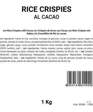 BONGIOVANNI FLOURS AND NATURAL GOODNESS Rijst Crispies Cocoa 1kg - Buy Online on GoSupps.com