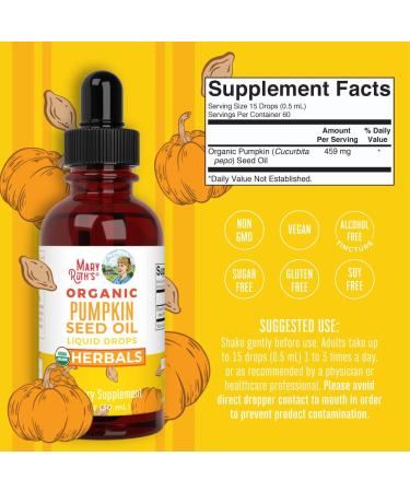 MaryRuth's Organic Pumpkin Seed Oil Liquid Drops - 2 Month Supply | Supports Urinary Tract, Hair & Skin Health | Vegan & Gluten Free | 1 Fl Oz - Buy Online on GoSupps.com