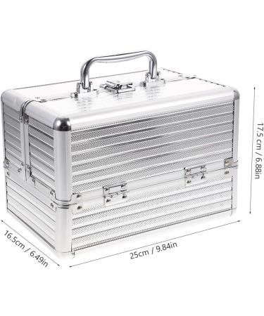 Frcolor Aluminum Makeup Vanity Case - Silver Cosmetic Organizer Box for Travel & Storage - Buy Online on GoSupps.com