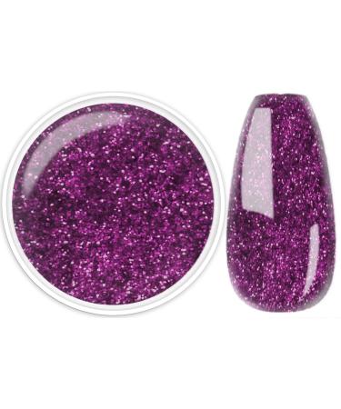 N+M PREMIUM GLITTER UV Gel 5ml "VIOLET GLITTER" Opaque no stirring necessary. Professional quality. UV and LED