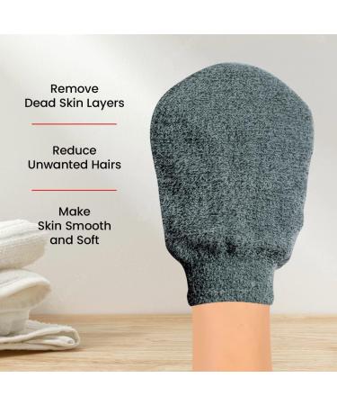 Exfoliating Mitts for Shower Tan Remover SASPOLO Dead Skin Scrub Korean Body Exfoliator for Legs & Arms Hair Removal Grey Mitts - Buy Online on GoSupps.com
