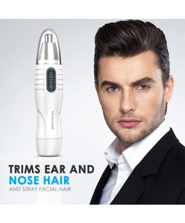 Ear and Nose Hair Trimmer for Men and Women - Dual Edge Blades - Easy to Clean Facial Hair Remover (White) - Buy Online on GoSupps.com