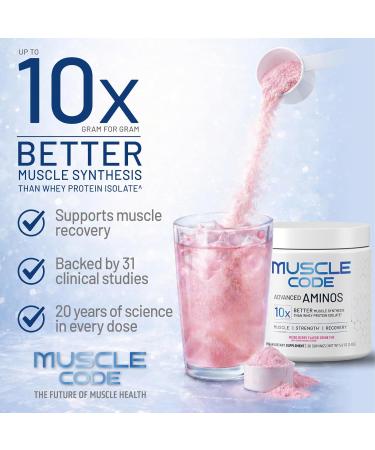 Muscle Code Essential Amino Acid Powder Muscle Synthesis & Recovery & Strength Natural Mixed Berry flavor 30 Servings Clinically Studied 0g Sugar, Keto, Vegan, Gluten Free, Dairy Free - Buy Online on GoSupps.com